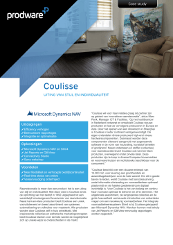 Coulisse - Prodware