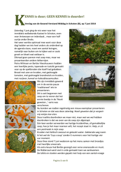 2014.06.07 Verslag GVM SCHOTEN KENNIS is duur(1)