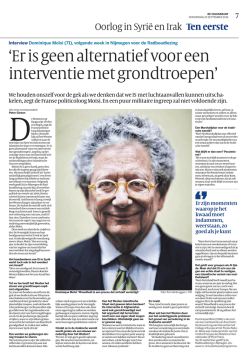 Interview met Dominique Mo&iuml;si in De Volkskrant