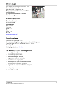 Dienst jeugd Contactgegevens Openingstijden De