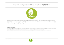 Overzicht keuringsattesten Vlaco - situatie op 13/06/2014