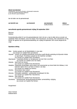 dienst secretariaat Aan de leden van de - Stad Sint