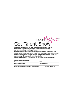 Inschrijving Got Talent