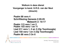 Liturgie/Liedblad 07/12 16.45 Oude Kerk