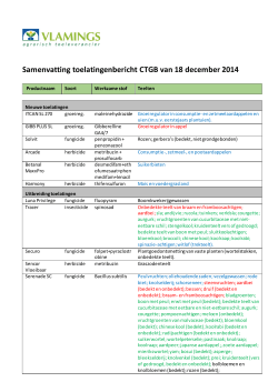 CTGB Toelatingenbericht 18 dec 2014