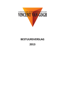 BESTUURSVERSLAG 2013 - CS Vincent van Gogh