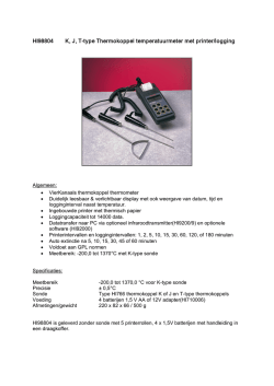 HI98804 K, J, Ttype Thermokoppel temperatuurmeter met printer