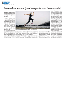 DvhN - Personal trainer en fysiotherapeute: een droomcombi