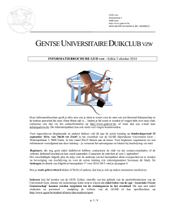informatiebrochure - Gentse Universitaire Duikclub