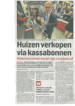 Huizen verkopen via kassabonnen