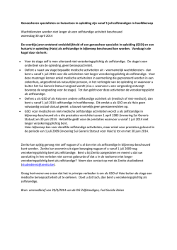 Geneesheren specialisten en huisartsen in opleiding zijn vanaf 1 juli