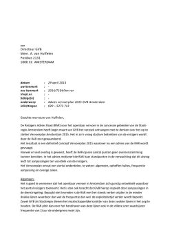 Directeur GVB Mevr. A. van Huffelen Postbus 2131 1000 CC