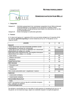 RETRIBUTIEREGLEMENT GEMEENSCHAPSCENTRUM MELLE