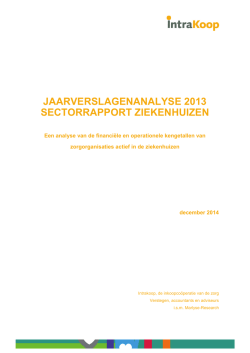 Jaarverslagenanalyse 2013 sectorrapport ziekenhuizen