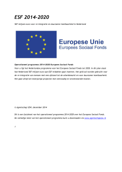 Factsheet ESF operationeel programma 2014