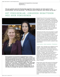 Het Pensioenlab: jongeren debatteren mee over pensioenen
