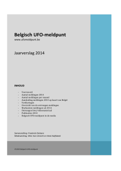Jaarverslag 2014 - Belgisch UFO