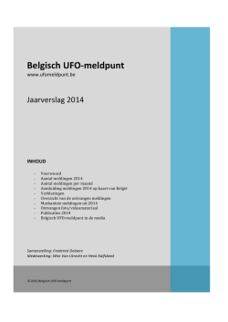 Jaarverslag 2014 - Belgisch UFO