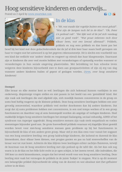 Hoog sensitieve kinderen en onderwijs