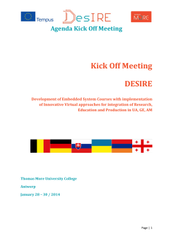 Agenda Kick Off Meeting - DesIRE TEMPUS