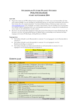 Studieplan Politicologie 2014-2015