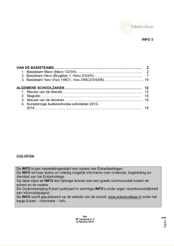 INFO 3 VAN DE BASISTEAMS