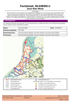 Factsheet: NLGW0011 - Waterkwaliteitsportaal