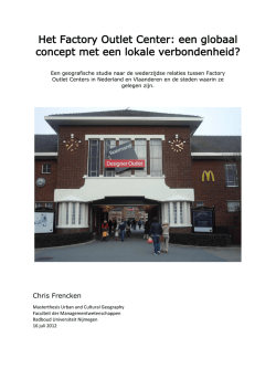 Het Factory Outlet Center als middelpunt van een nieuw