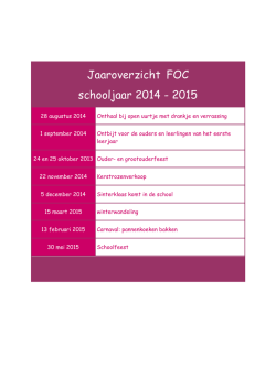 Jaaroverzicht FOC schooljaar 2014