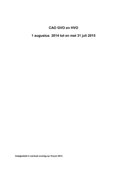 CAO GVO en HVO 1 augustus 2014 tot en met 31 juli 2015
