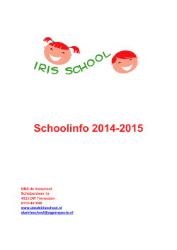 Download hier onze schoolinfo 2014 - 2015