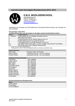 Jaarinformatie - Woolderschool