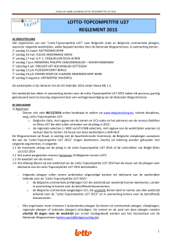 Reglement Lotto-Topcompetitie U27 2015