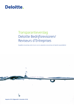 Transparantieverslag Deloitte Bedrijfsrevisoren/ Reviseurs d