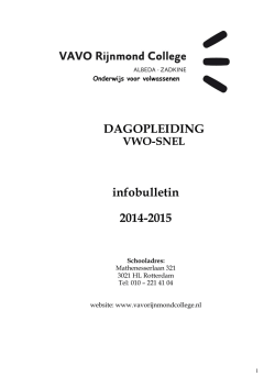 Infobulletin dagopleiding VWO Snel