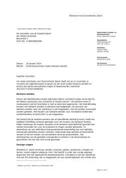 Kamerbrief Commissieverzoek inzake barbarie
