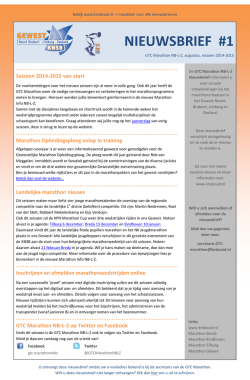 GTC Marathon Nieuwsbrief #1 seizoen 2014-2015 - KNSB