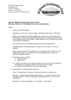 Wijkraadvergadering 23-01-2014 - Wijkraad Eschmarke-Zuid