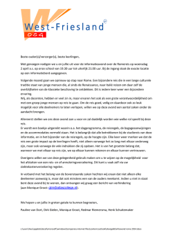 beste leerlingen, Met genoegen nodigen we u en jullie uit voor de