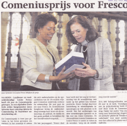 Comeniusprijs aan Louise Fresco en onthulling muurgedicht.