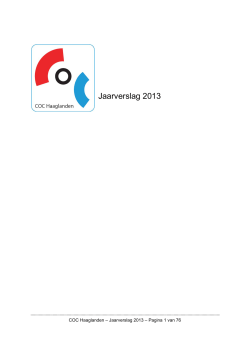Jaarverslag 2013 - COC Haaglanden