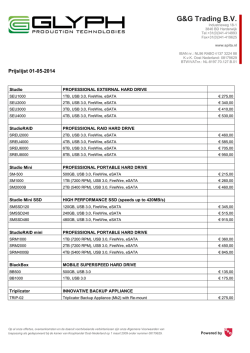 Glyph prijslijst in PDF