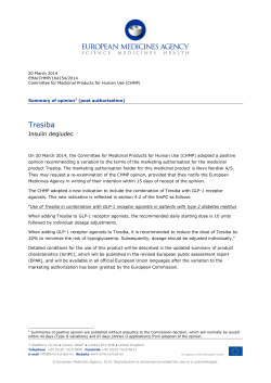 CHMP post-authorisation summary of positive opinion for Tresiba