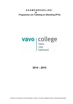 PTA 2014-2015 - VAVO college