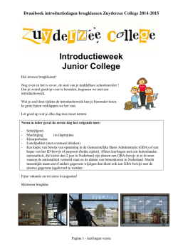 Draaiboek introductiedagen brugklassen Zuyderzee College 2005