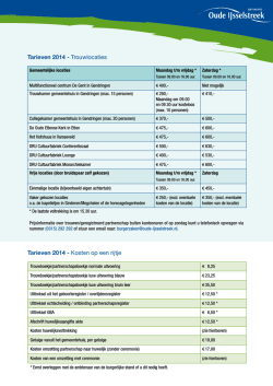 Tarieven 2014 - Kosten op een rijtje Tarieven 2014