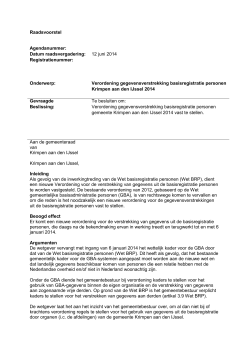 Raadvoorstel - Gemeente Krimpen aan den IJssel