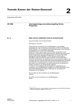 Jaarrapportage procedureregeling Grote Projecten