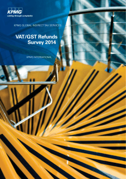VAT/GST Refunds Survey 2014 (PDF 784 KB)