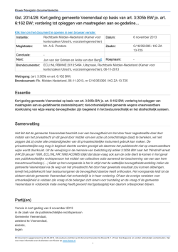Gst. 2014/28: Kort geding gemeente Veenendaal op basis van art. 3